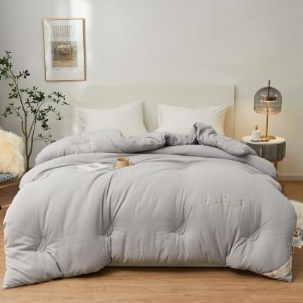 91家纺网 家纺一手货源 找家纺 慕尚 2022新款磨毛镶钻大豆冬被暖色调 大豆灰