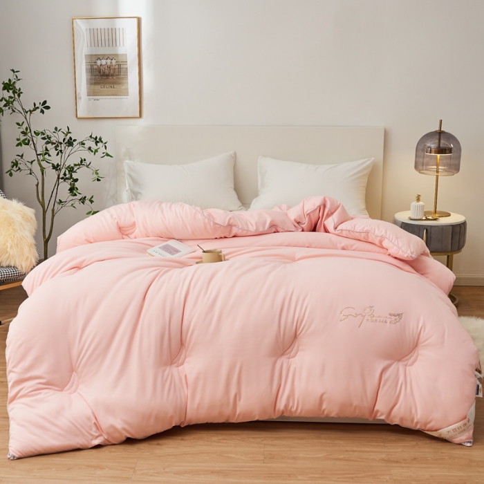 91家纺网 家纺一手货源 找家纺 慕尚 2022新款磨毛镶钻大豆冬被暖色调 大豆粉