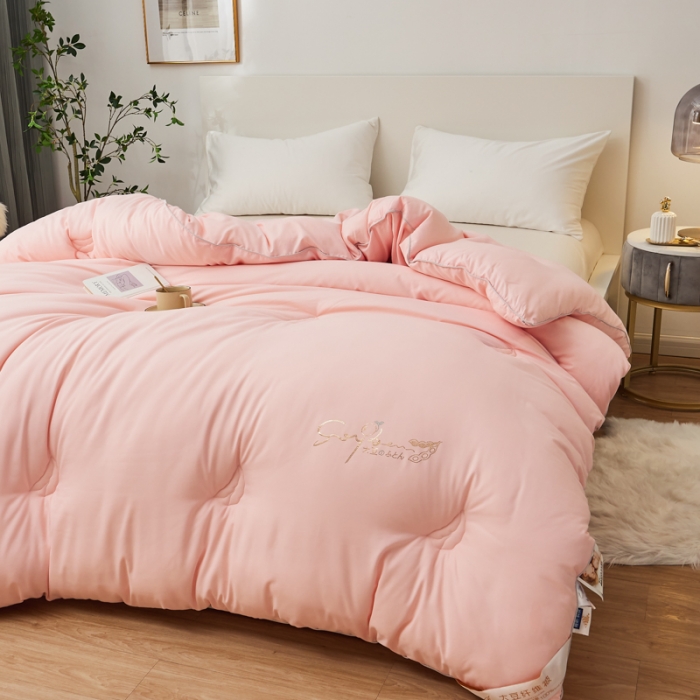 91家纺网 家纺一手货源 找家纺 慕尚 2022新款磨毛镶钻大豆冬被暖色调 大豆粉