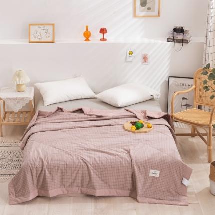 91家纺网 家纺一手货源 找家纺 简色坊2023新款简约风夏凉被 新粉格