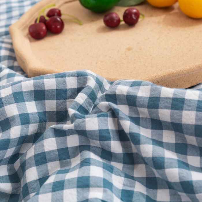 91家纺网 家纺一手货源 找家纺 简色坊2023新款简约风夏凉被 蓝小格