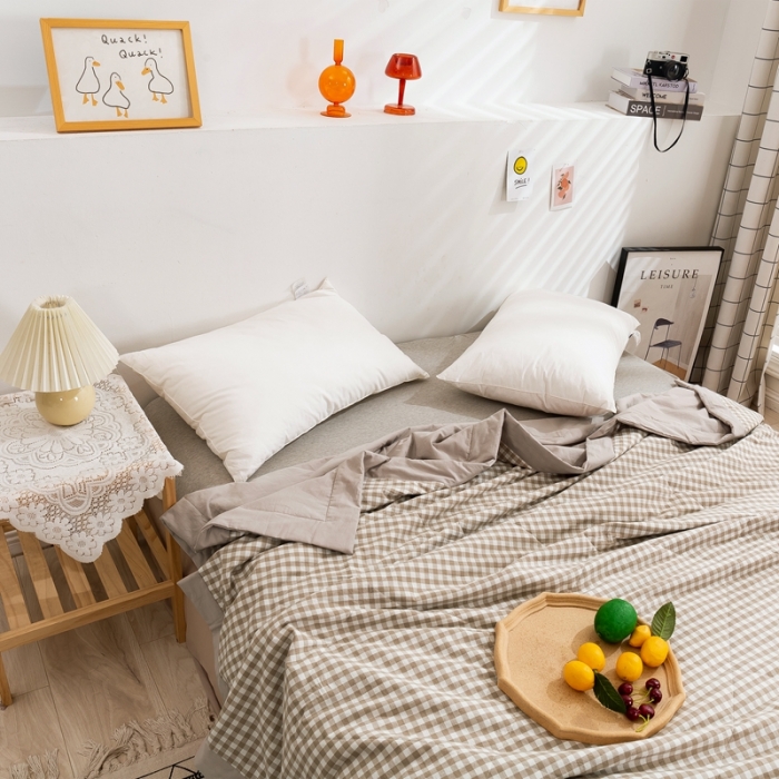 91家纺网 家纺一手货源 找家纺 简色坊2023新款简约风夏凉被 米小格