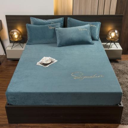 91家纺网 家纺一手货源 找家纺 （总）席世家 新款200g牛奶绒单床笠 单品绣花床笠网红直播