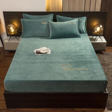 91家纺网 家纺一手货源 找家纺 （总）席世家 新款200g牛奶绒单床笠 单品绣花床笠网红直播