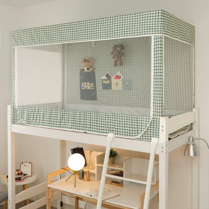 91家纺网 家纺一手货源 找家纺 梦尔佳 2021新款学生蚊帐 快乐小熊绿