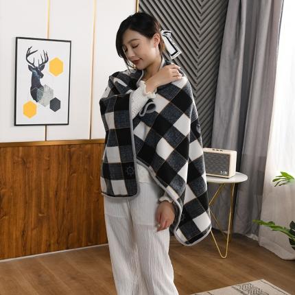 雷娜 2021新款时尚多功能休闲披肩毯正方格