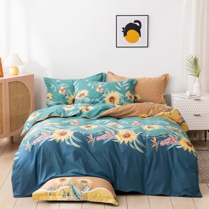 91家纺网 家纺一手货源 找家纺 星期三家纺 2021新款8月铂金全棉13372四件套（加老板微信有会员价） 向阳