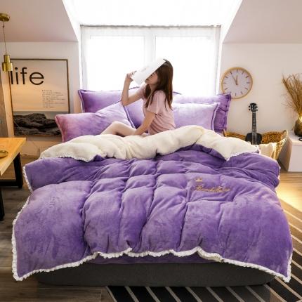 91家纺网 家纺一手货源 找家纺 （总）简爱家纺 2025新款法莱绒羊羔绒四件套