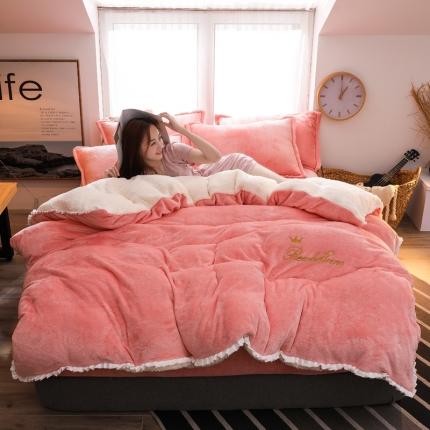 91家纺网 家纺一手货源 找家纺 （总）简爱家纺 2025新款法莱绒羊羔绒四件套