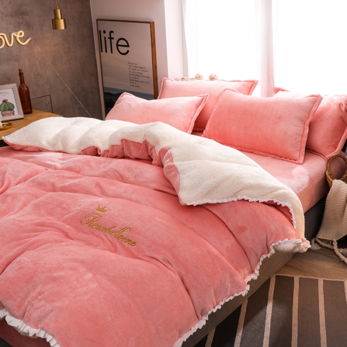 91家纺网 家纺一手货源 找家纺 （总）简爱家纺 2025新款法莱绒羊羔绒四件套