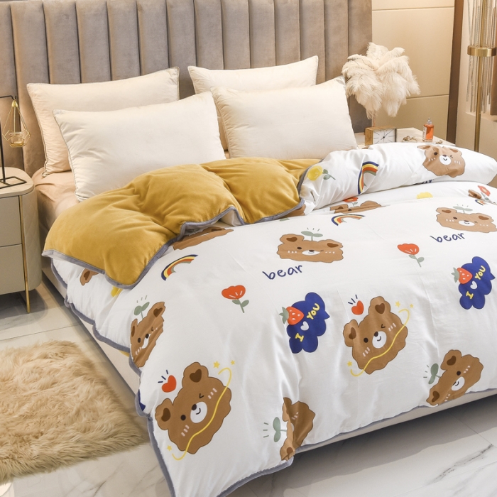 91家纺网 家纺一手货源 找家纺 （总）琪琪阁 2021新款全棉+牛奶绒单被套