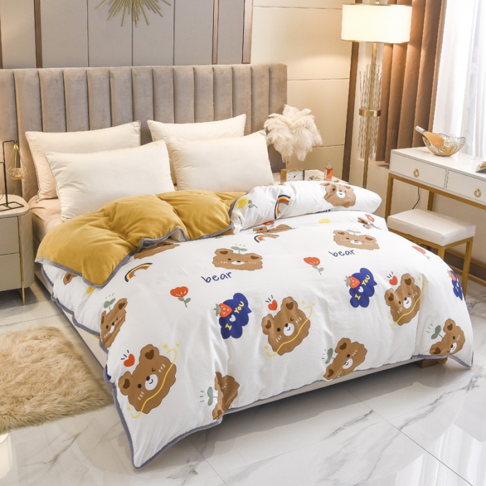 91家纺网 家纺一手货源 找家纺 （总）琪琪阁 2021新款全棉+牛奶绒单被套