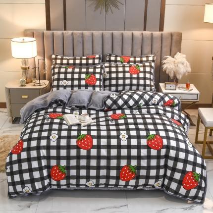 91家纺网 家纺一手货源 找家纺 （总）琪琪阁 2021新款全棉+牛奶绒四件套