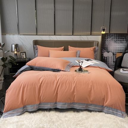 91家纺网 家纺一手货源 找家纺 （总）拼社 活性纯色纯棉刺绣全棉磨毛四件套-梵系列（全棉加厚）