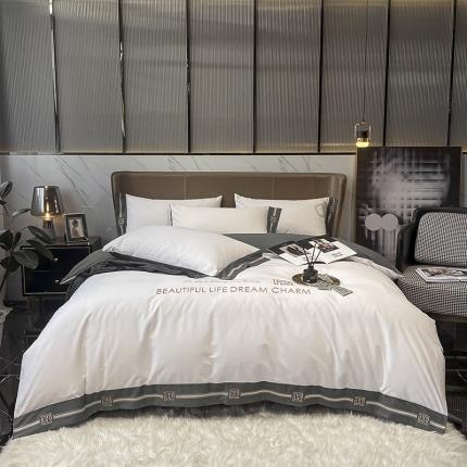 91家纺网 家纺一手货源 找家纺 （总）拼社 活性纯色纯棉刺绣全棉磨毛四件套-梵系列（全棉加厚）