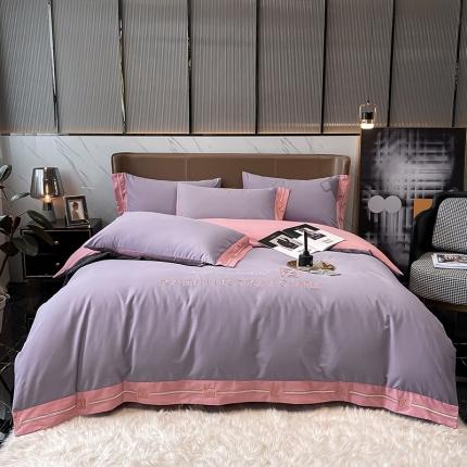 91家纺网 家纺一手货源 找家纺 （总）拼社 活性纯色纯棉刺绣全棉磨毛四件套-梵系列（全棉加厚）