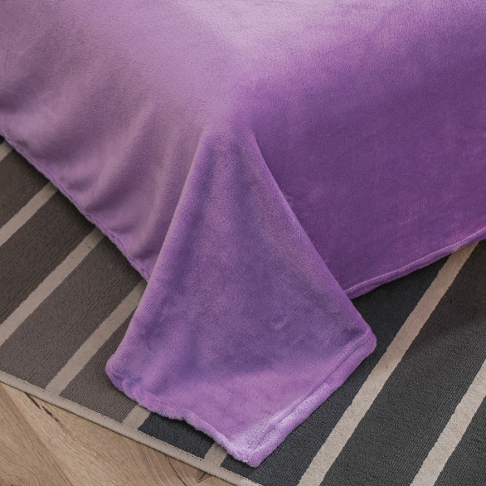 91家纺网 家纺一手货源 找家纺 简爱家纺 2025新款法莱绒羊羔绒四件套 回忆-浅紫