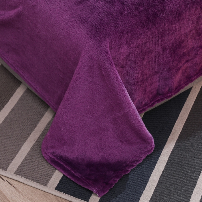 91家纺网 家纺一手货源 找家纺 简爱家纺 2025新款法莱绒羊羔绒四件套 回忆-深紫