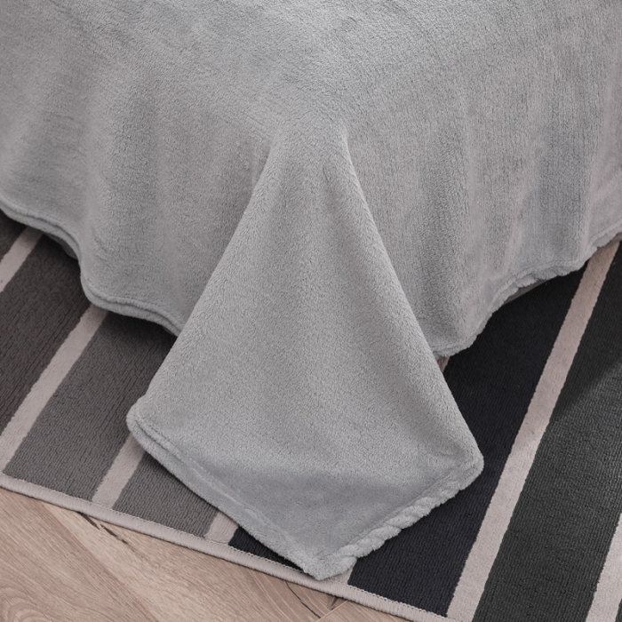 91家纺网 家纺一手货源 找家纺 简爱家纺 2025新款法莱绒羊羔绒四件套 回忆-银灰