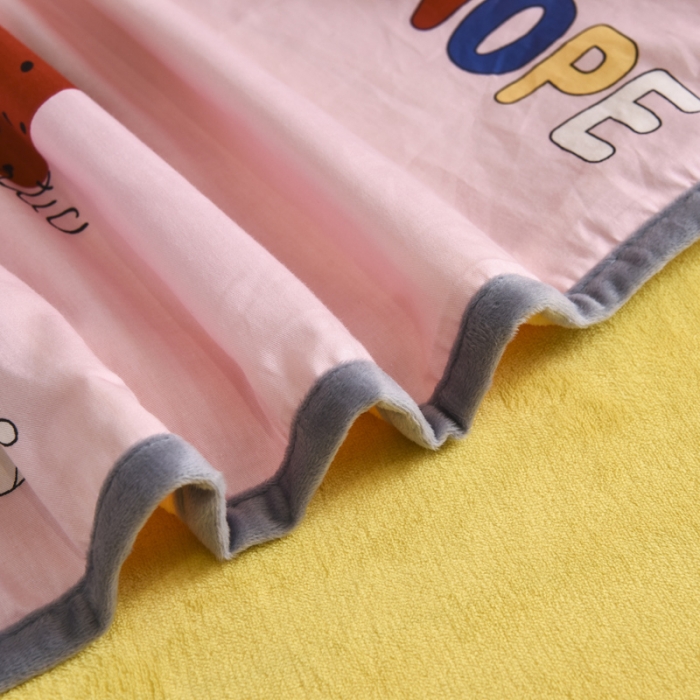 91家纺网 家纺一手货源 找家纺 琪琪阁 2021新款全棉+牛奶绒单被套开心小鹿-粉