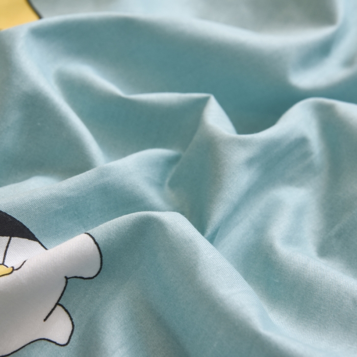 91家纺网 家纺一手货源 找家纺 琪琪阁 2021新款全棉+牛奶绒单被套开心小鹿-绿