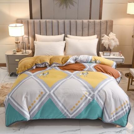 琪琪阁 2021新款全棉+牛奶绒单被套斯图亚克