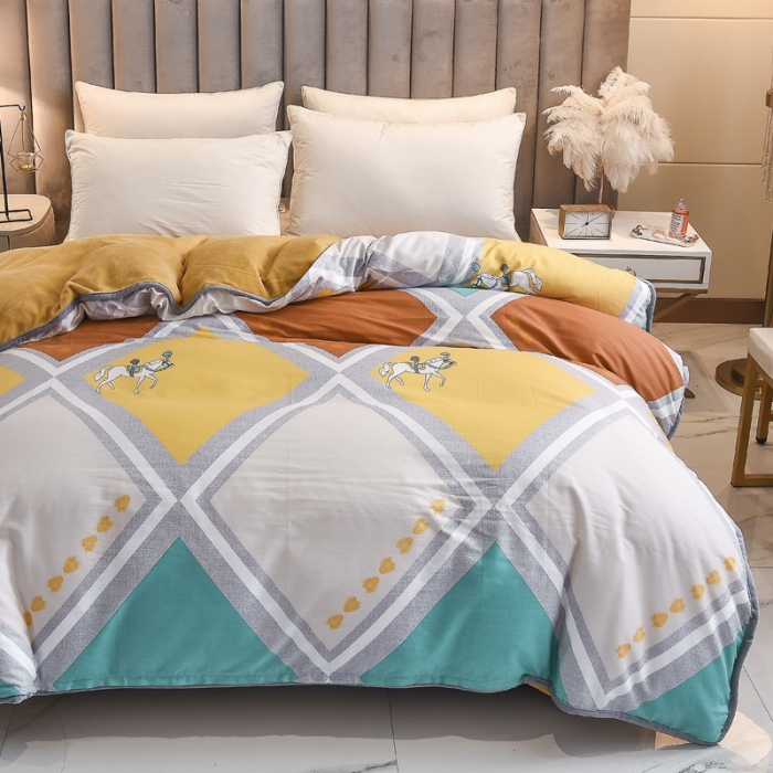 91家纺网 家纺一手货源 找家纺 琪琪阁 2021新款全棉+牛奶绒单被套斯图亚克