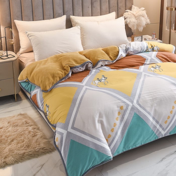 91家纺网 家纺一手货源 找家纺 琪琪阁 2021新款全棉+牛奶绒单被套斯图亚克