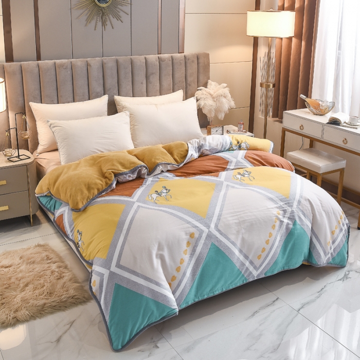 91家纺网 家纺一手货源 找家纺 琪琪阁 2021新款全棉+牛奶绒单被套斯图亚克