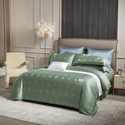 91家纺网 家纺一手货源 找家纺 玖玖爱家纺2021新款160支贡缎提花里料贡缎磨毛 华尔兹绿