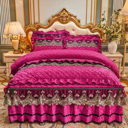 91家纺网 家纺一手货源 找家纺 （总）网红馆 2025新款盛世佳人天鹅绒床裙全夹棉四件套