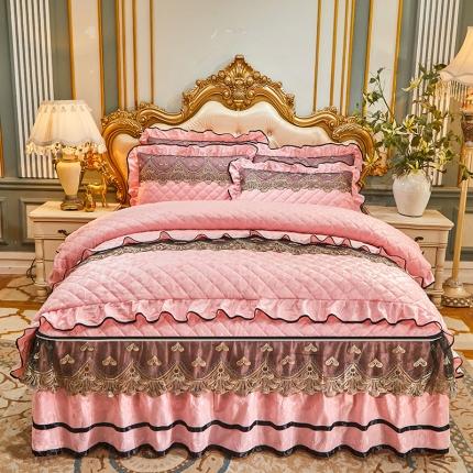 91家纺网 家纺一手货源 找家纺 （总）网红馆 2025新款盛世佳人天鹅绒床裙全夹棉四件套