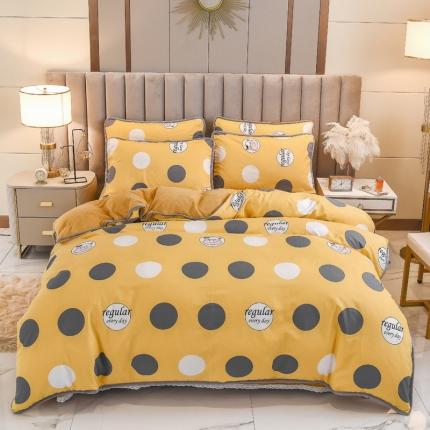 琪琪阁 2021新款全棉+牛奶绒四件套奔跑小牛