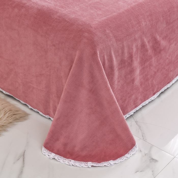 91家纺网 家纺一手货源 找家纺 琪琪阁 2021新款全棉+牛奶绒四件套花妃-粉