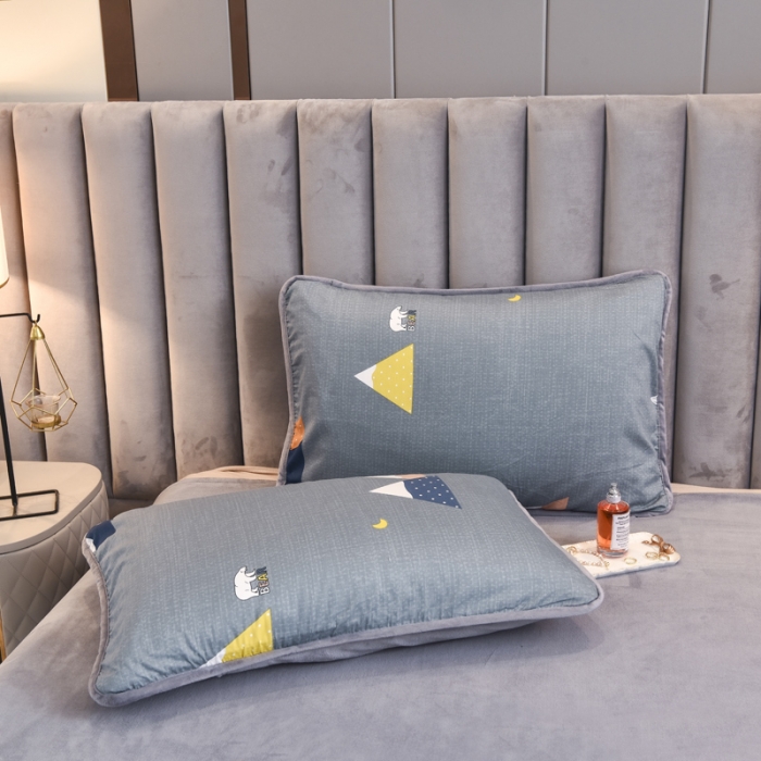 91家纺网 家纺一手货源 找家纺 琪琪阁 2021新款全棉+牛奶绒四件套简易