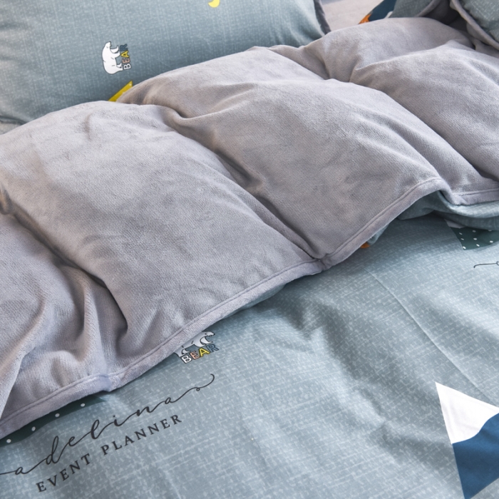 91家纺网 家纺一手货源 找家纺 琪琪阁 2021新款全棉+牛奶绒四件套简易