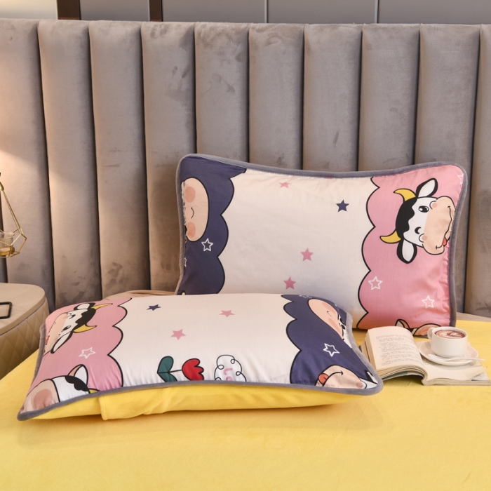 91家纺网 家纺一手货源 找家纺 琪琪阁 2021新款全棉+牛奶绒四件套勇敢牛牛