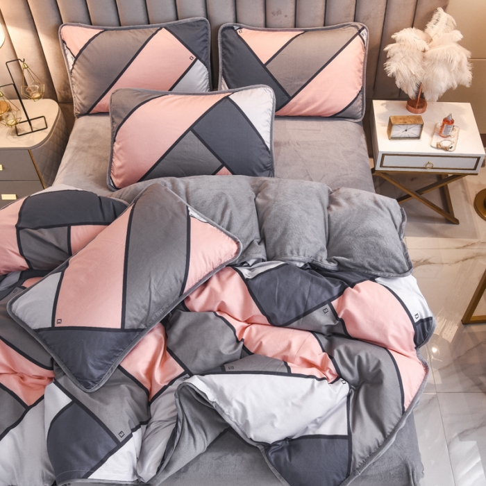 91家纺网 家纺一手货源 找家纺 琪琪阁 2021新款全棉+牛奶绒四件套塔罗骑士