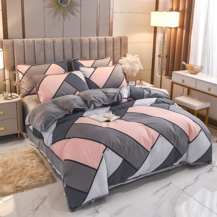 91家纺网 家纺一手货源 找家纺 琪琪阁 2021新款全棉+牛奶绒四件套塔罗骑士