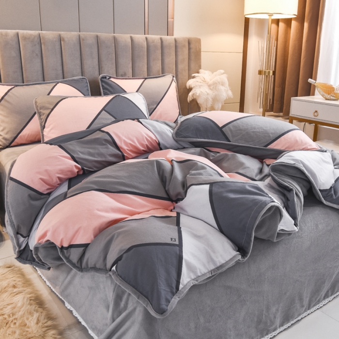 91家纺网 家纺一手货源 找家纺 琪琪阁 2021新款全棉+牛奶绒四件套塔罗骑士