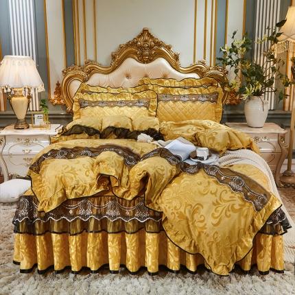 91家纺网 家纺一手货源 找家纺 （总）网红馆 2025新款梦庭花开天鹅绒床裙四件套