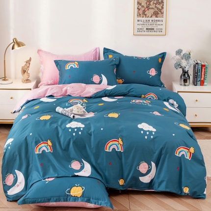 91家纺网 家纺一手货源 找家纺 （总2）星期三 2021新款卡通系列全棉13372四件套（加老板微信有会员价）