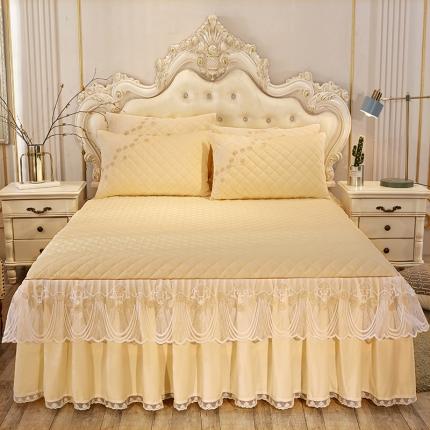 91家纺网 家纺一手货源 找家纺 （总）网红馆 2025新款幸福花开水晶绒蕾丝单品床裙被套枕套