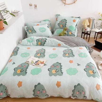 91家纺网 家纺一手货源 找家纺 （总）兄弟坊 2021新款保暖雪花绒印花四件套