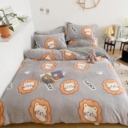 91家纺网 家纺一手货源 找家纺 （总）兄弟坊 2021新款保暖雪花绒印花四件套