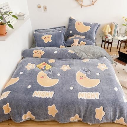 91家纺网 家纺一手货源 找家纺 （总）兄弟坊 2021新款保暖雪花绒印花四件套