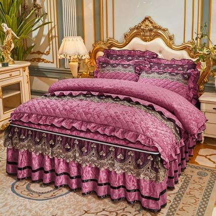 91家纺网 家纺一手货源 找家纺 （总）网红馆 2025新款盛世佳人天鹅绒夹棉单品床裙被套枕套