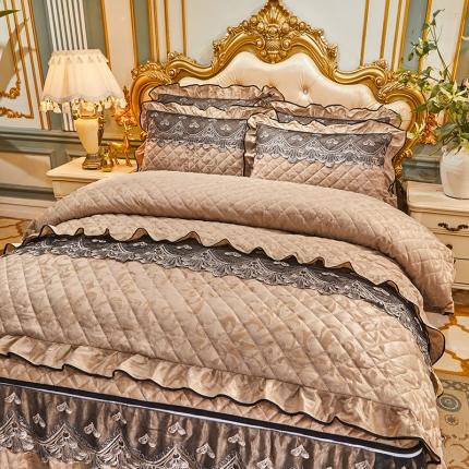 91家纺网 家纺一手货源 找家纺 （总）网红馆 2025新款盛世佳人天鹅绒夹棉单品床裙被套枕套