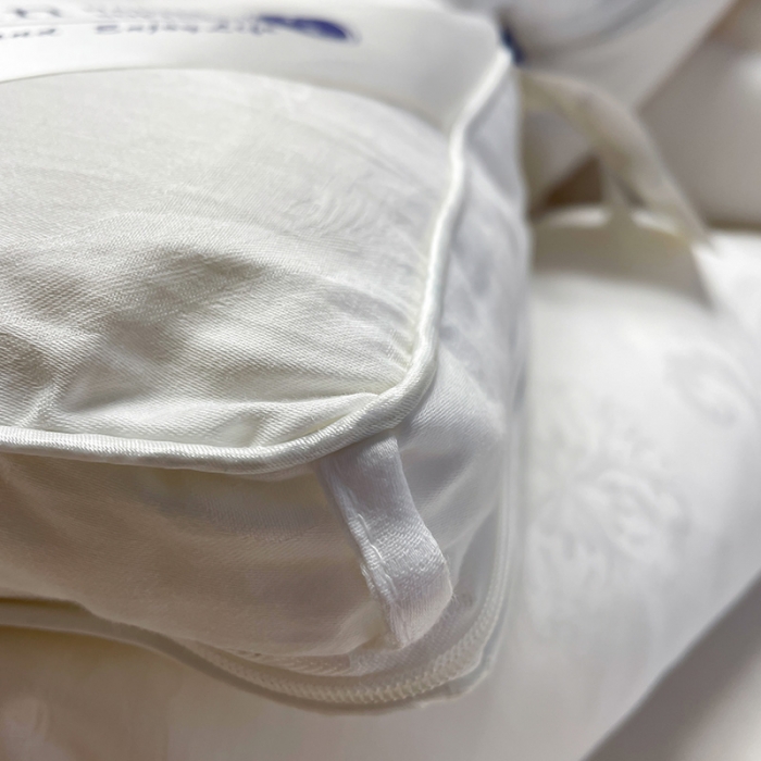 91家纺网 家纺一手货源 找家纺 紫乐家纺2024新款全棉纯棉提花拉链式大豆纤维子母被加厚冬被被子被芯 白色