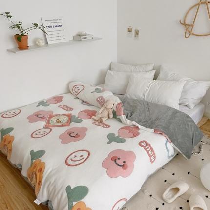 91家纺网 家纺一手货源 找家纺 （总）兄弟坊   2021新款保暖雪花绒印花单被套